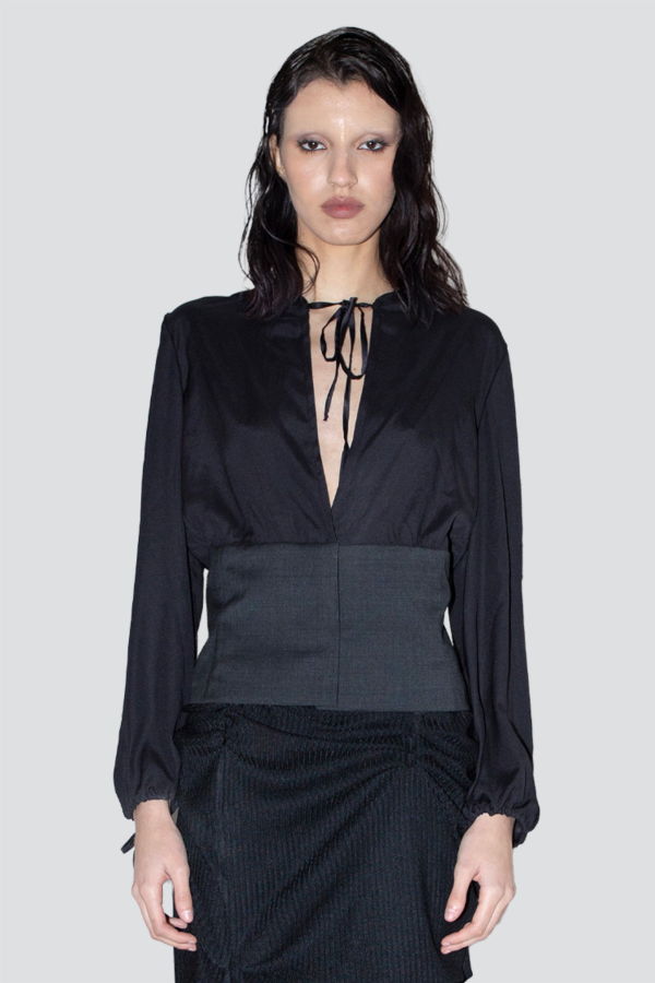 Jovana Markovic Black Silk Hoodie