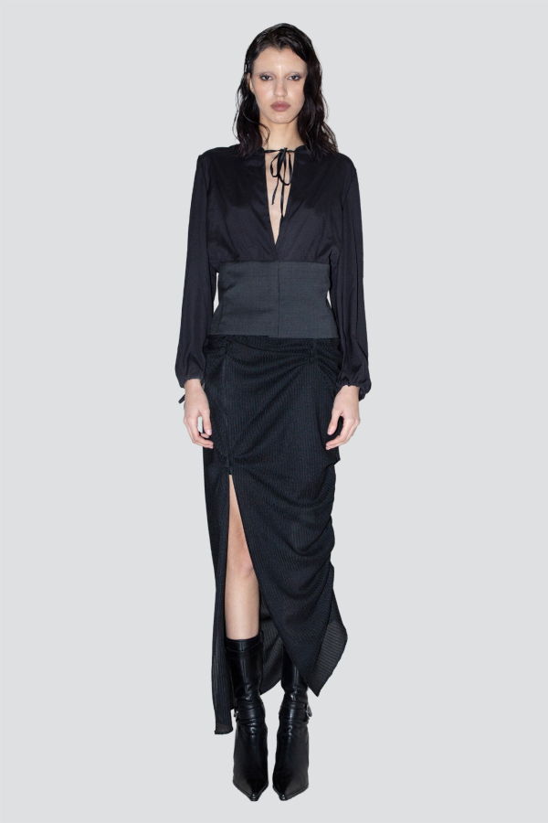 Jovana Markovic Black Silk Hoodie