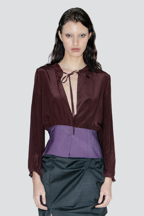 Jovana Markovic Brown Silk Hoodie