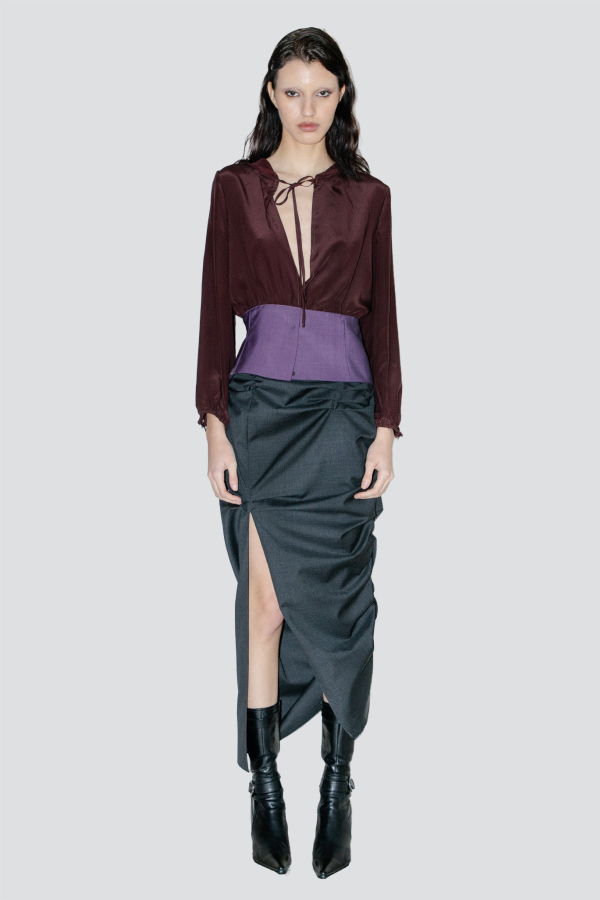 Jovana Markovic Brown Silk Hoodie