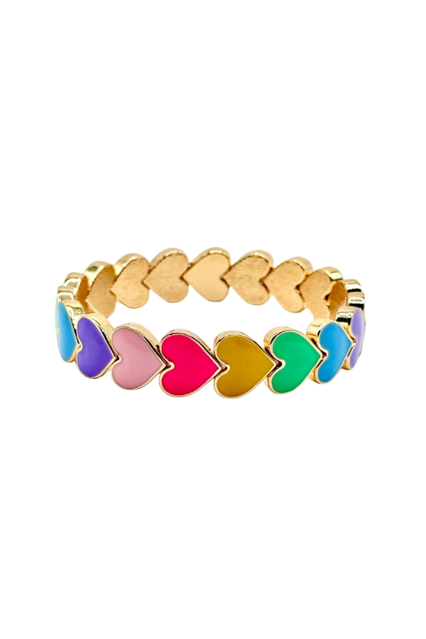 LA LUMIERE NY The Gold Pastel Hearts Bracelet