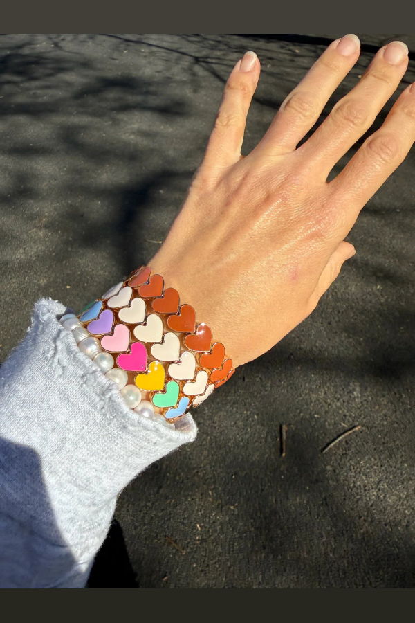 LA LUMIERE NY The Gold Pastel Hearts Bracelet