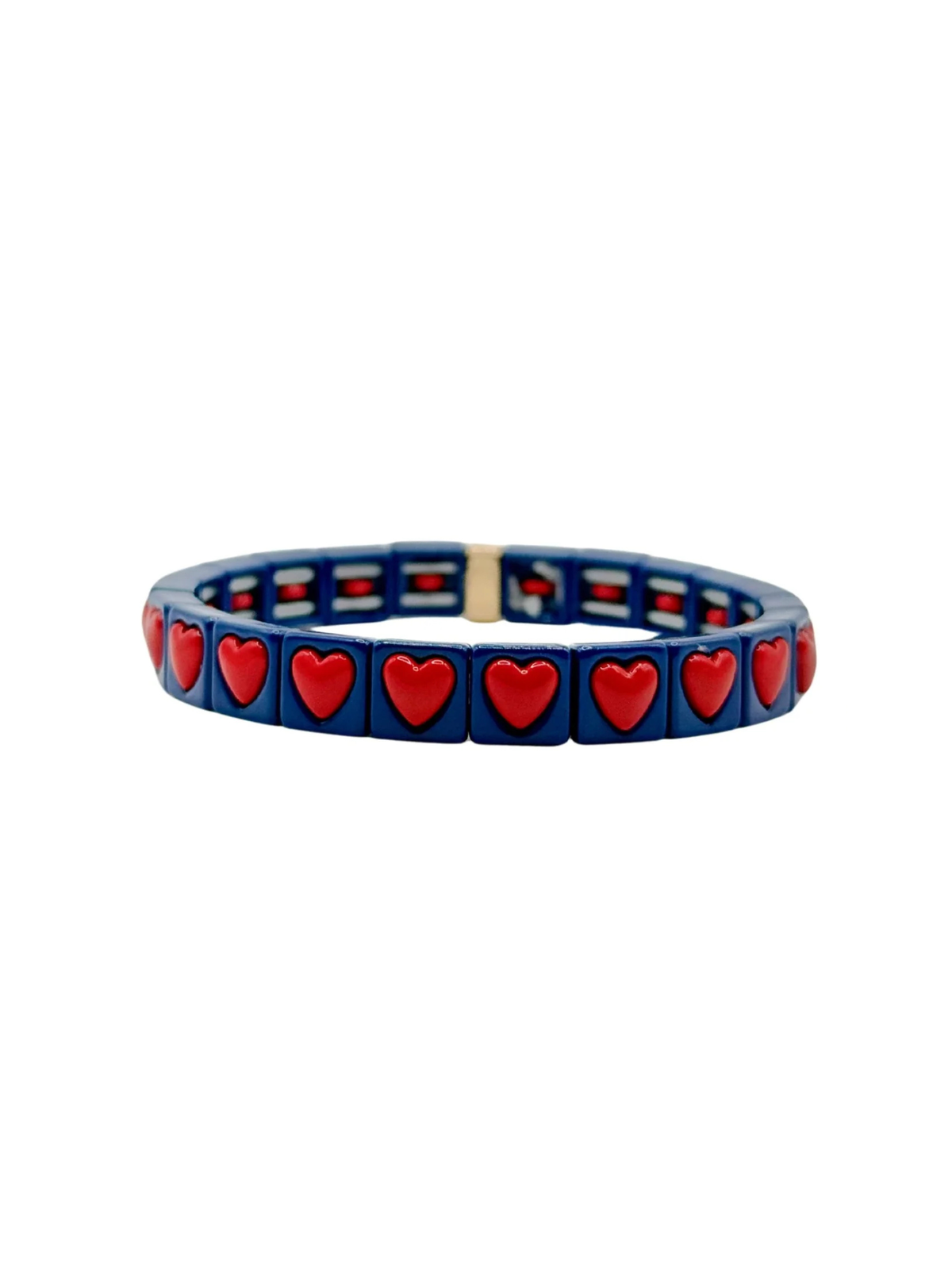 LA LUMIERE NY The Navy and Red Colored Bubble Heart Bracelet - Image 1 of 2