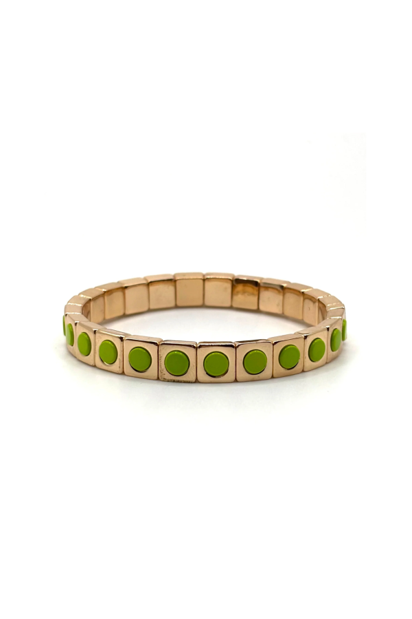 LA LUMIERE NY The Neon Green Full Circle Stud Bracelet