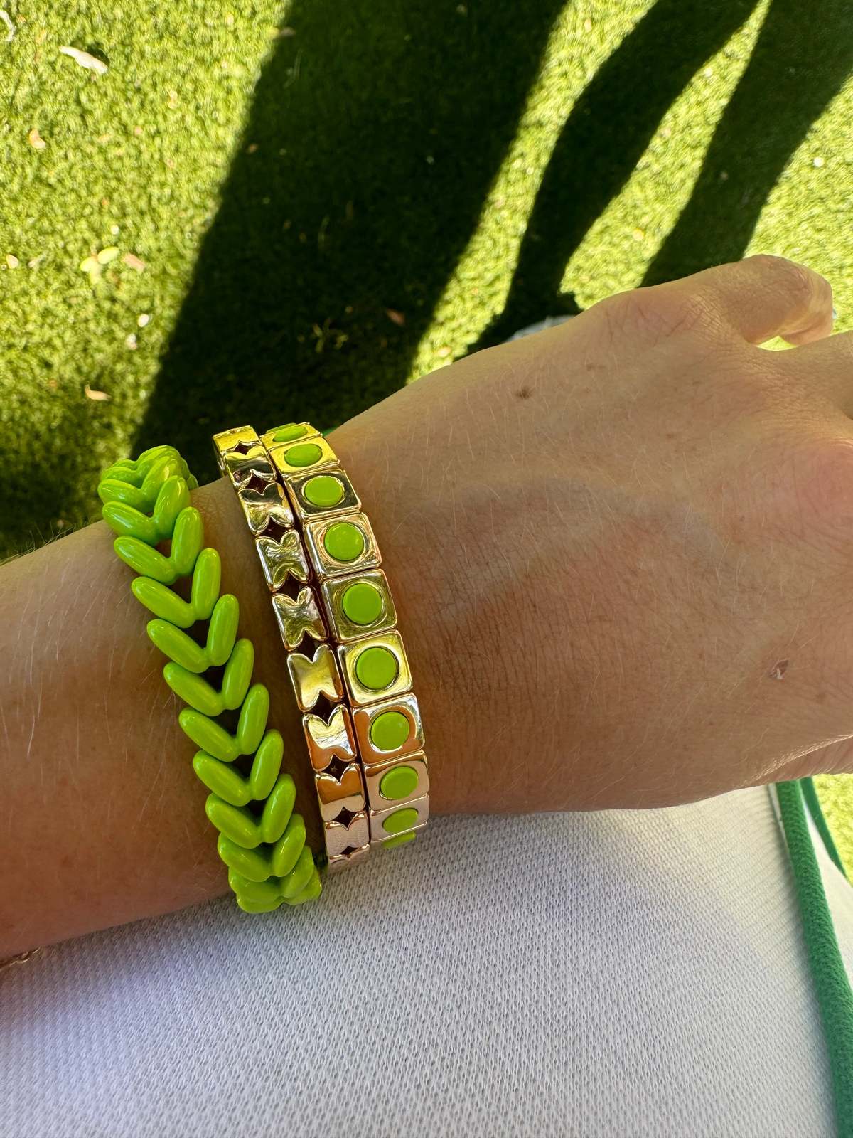 LA LUMIERE NY The Neon Green Wheat Stud Bracelet - Image 2 of 3