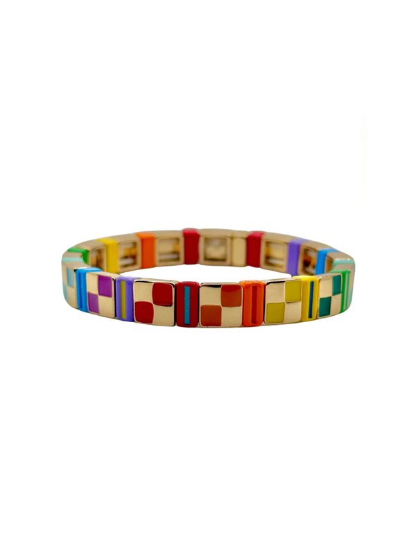 LA LUMIERE NY Rainbow Checkers Bracelet