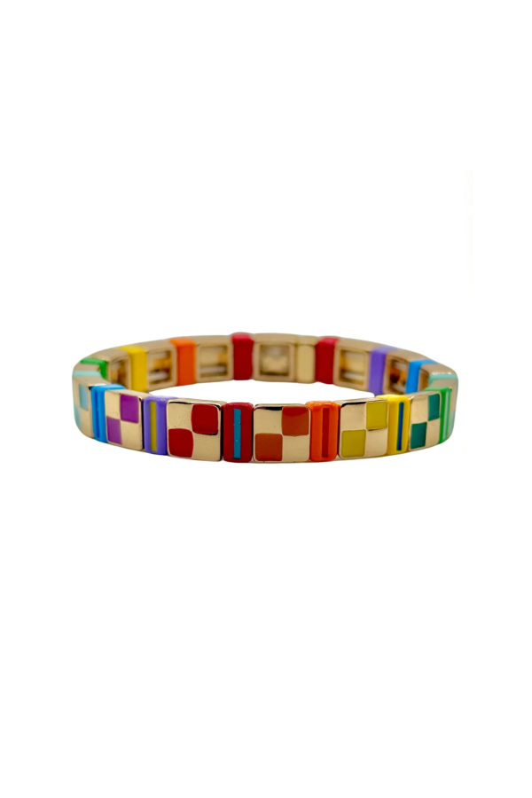 LA LUMIERE NY Rainbow Checkers Bracelet