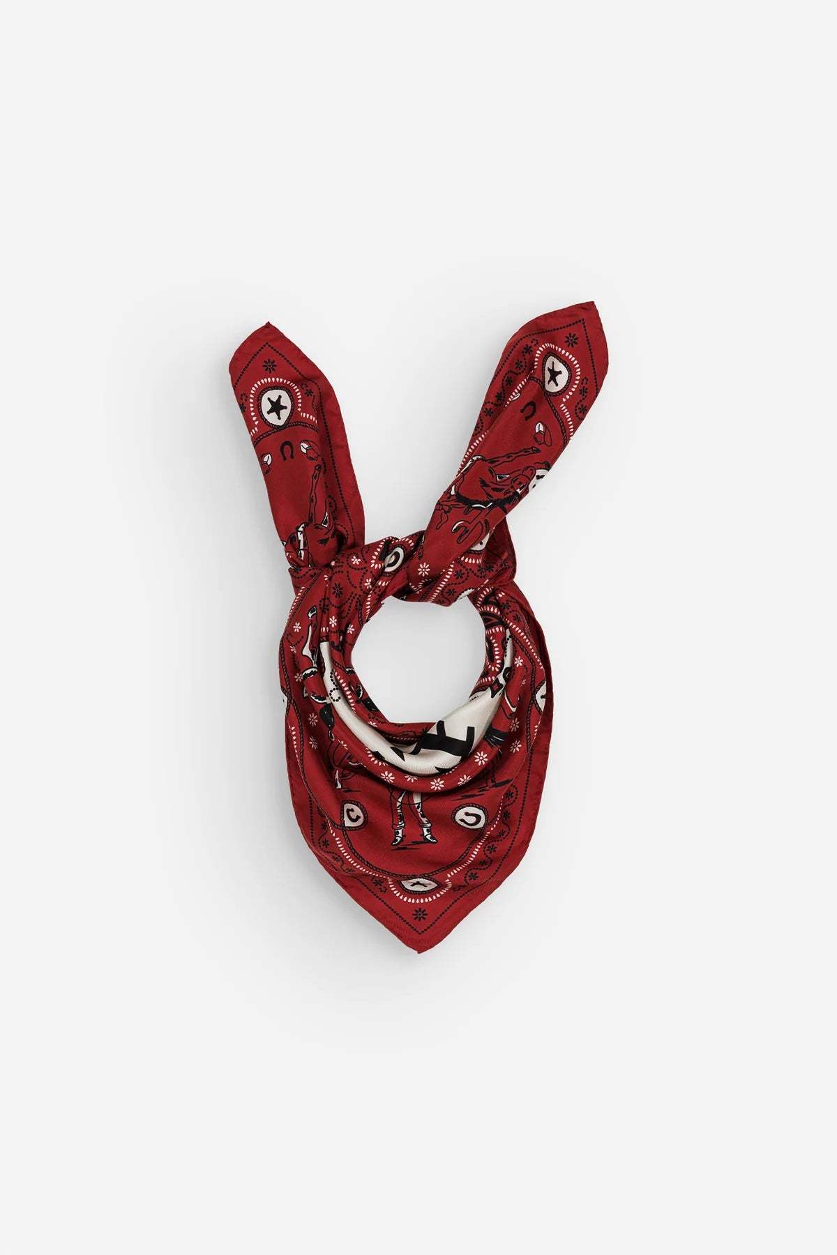 Maison Lecomte Flament Far West Silk Scarf - Bordeaux - Image 2 of 4