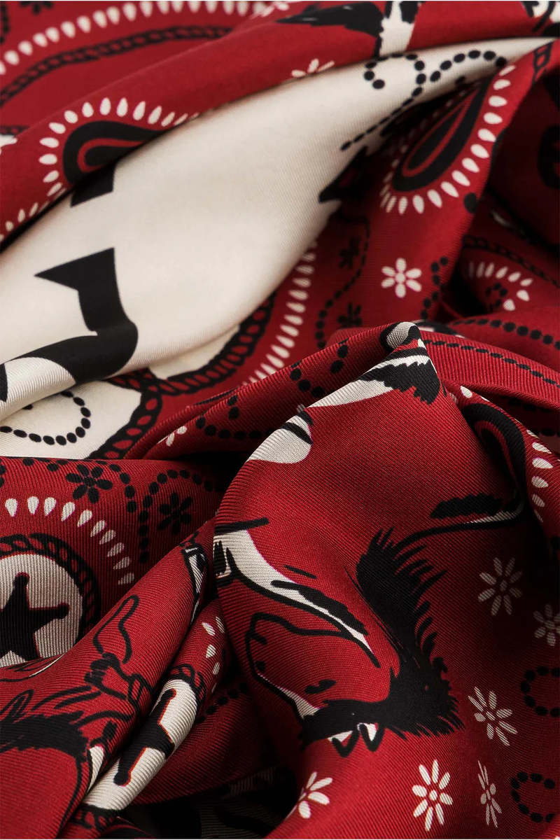 Maison Lecomte Flament Far West Silk Scarf - Bordeaux