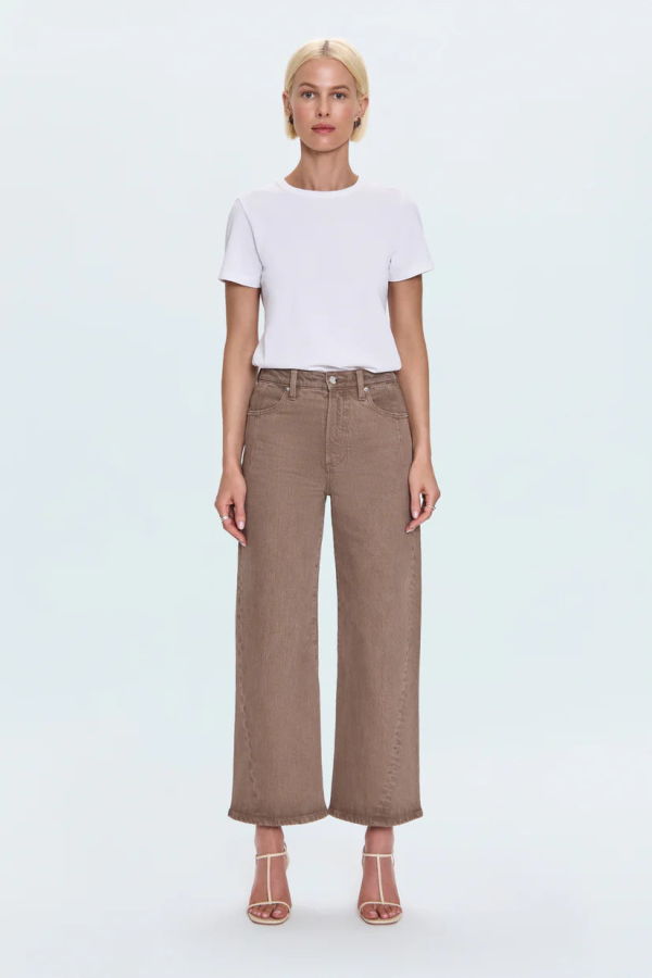 Pistola Kyra High Rise Bowed Leg Jeans - Tannin