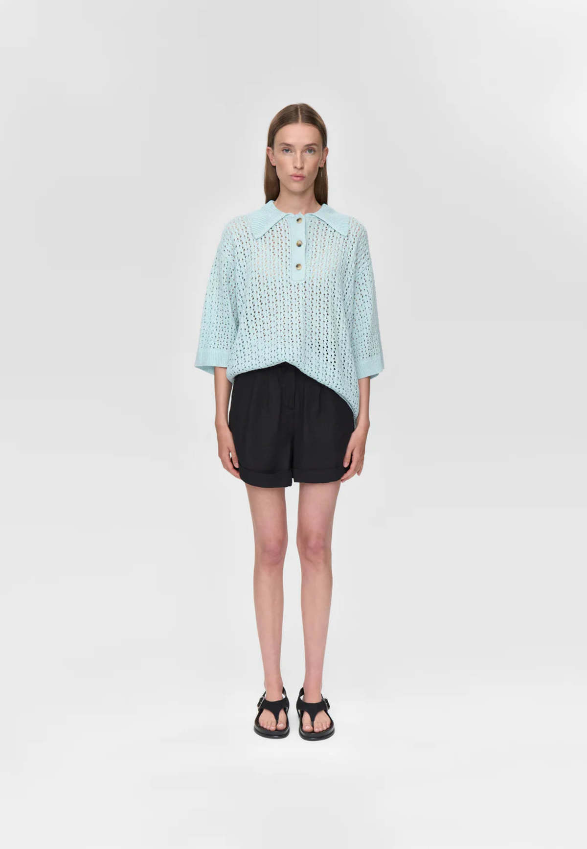 Minimum Anabelle Knit Polo - Morning Mist - Image 1 of 4