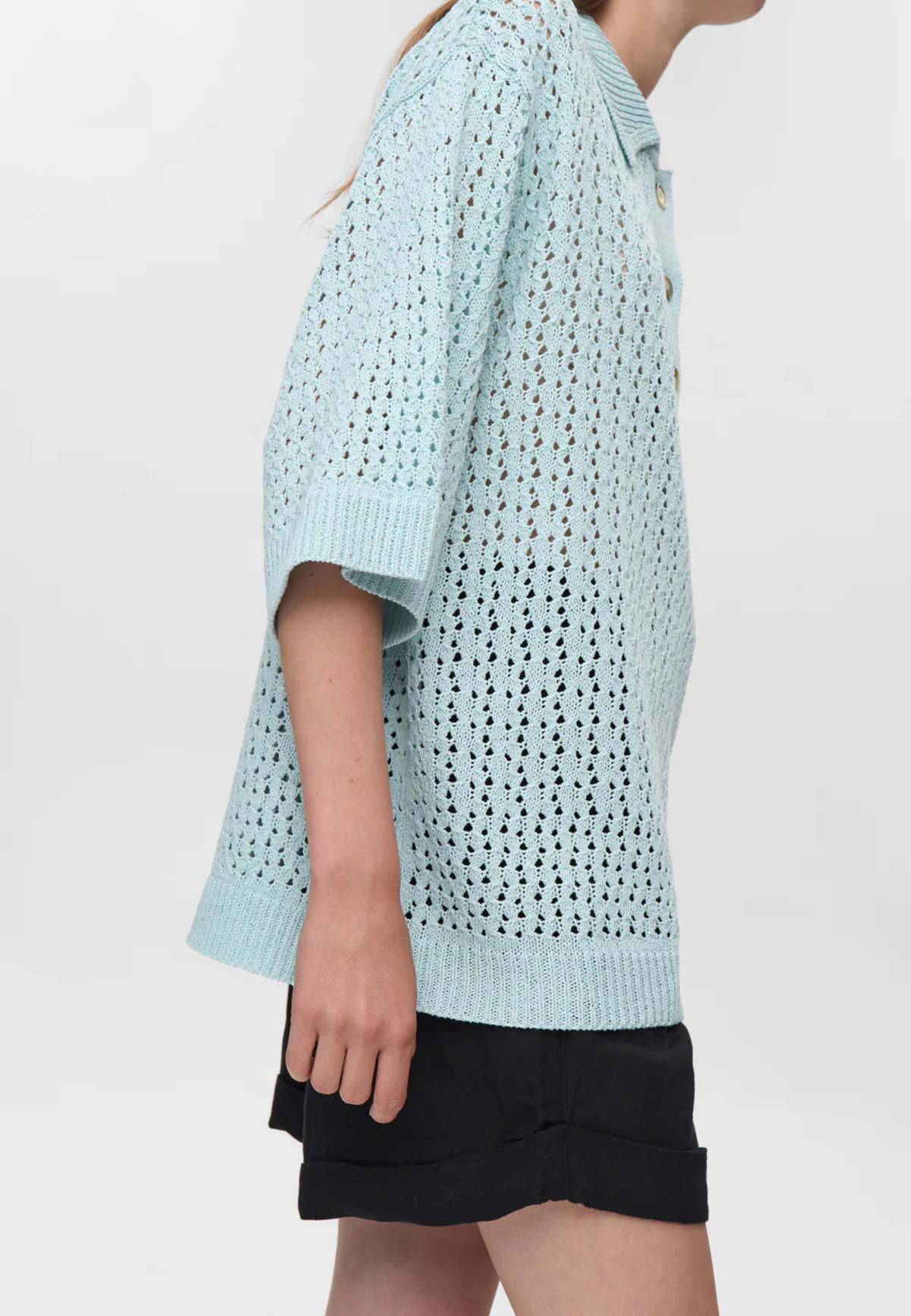 Minimum Anabelle Knit Polo - Morning Mist - Image 3 of 4