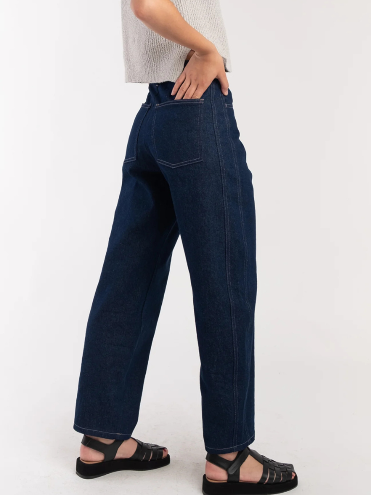 Micaela Greg Dark Indigo Panel Jean - Image 3 of 11