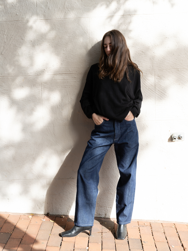 Micaela Greg Dark Indigo Panel Jean