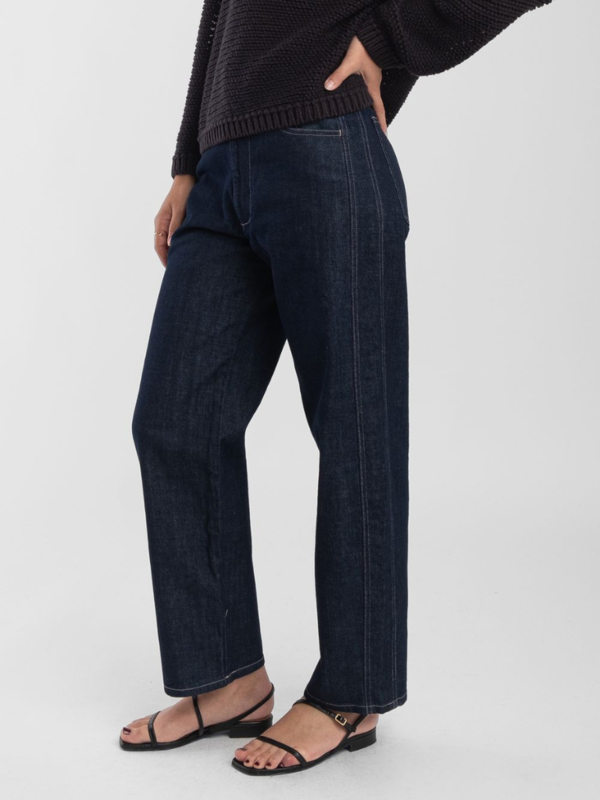 Micaela Greg Dark Indigo Panel Jean