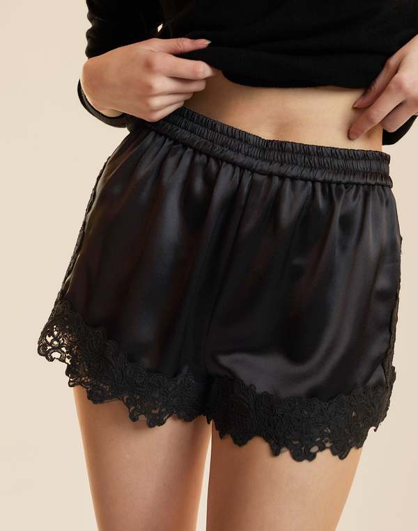 Cynthia Rowley Garbo Lace Shorts - Black