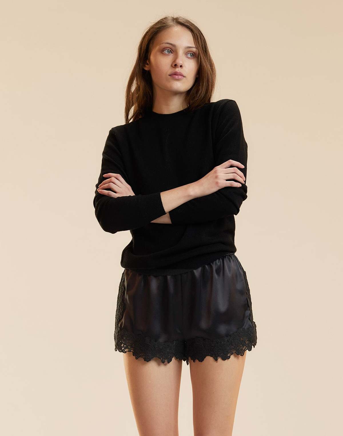 Cynthia Rowley Garbo Lace Shorts - Black - Image 6 of 7