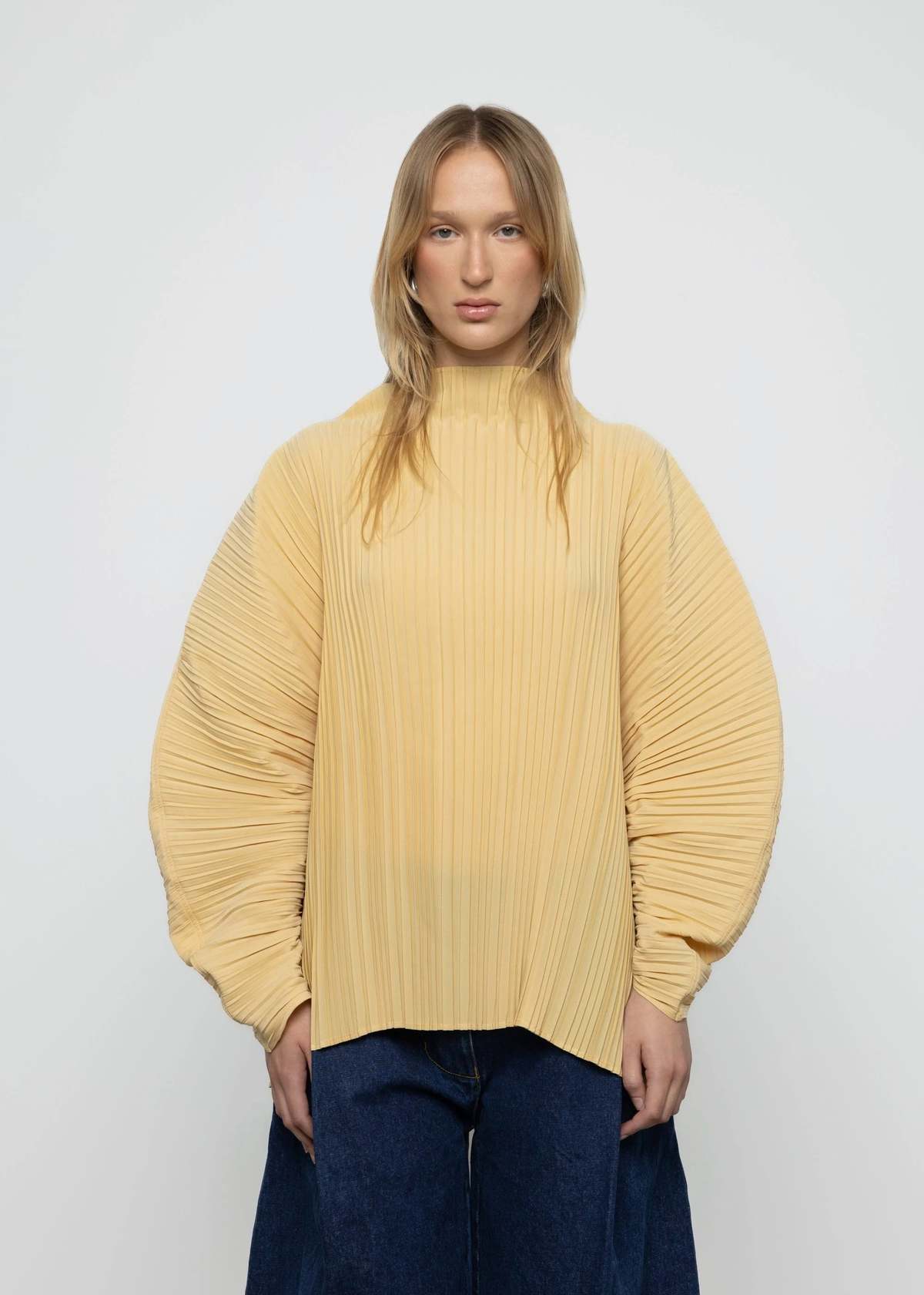 Esthé Sculpted Pleated High Neck Top - Image 1 of 3