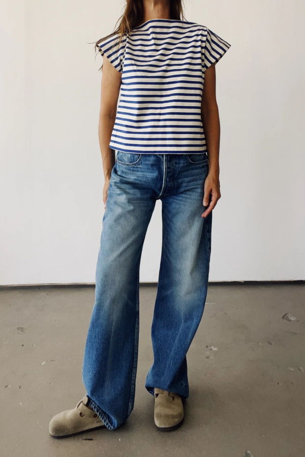 Hey Gang Sailor Shirt Top - Blue