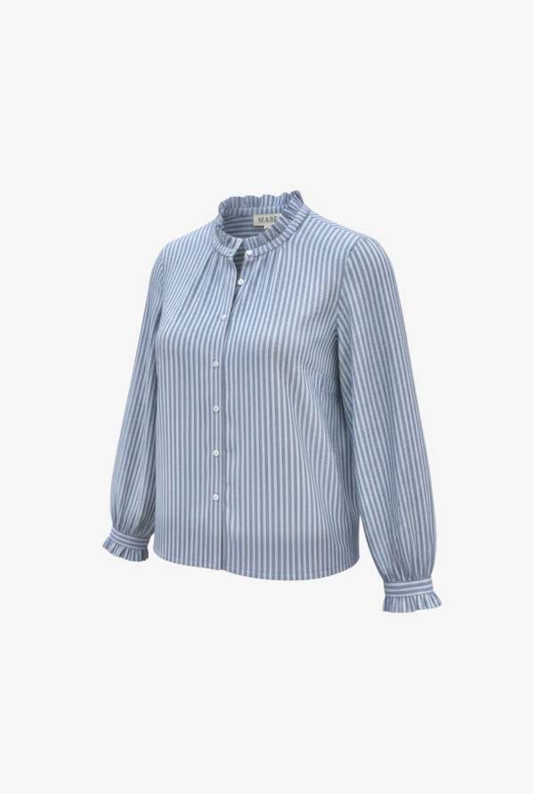 M.A.B.E Chrissie L/S Top - Blue Stripe M.A.B.E Chrissie L/S Top - Blue Stripe
