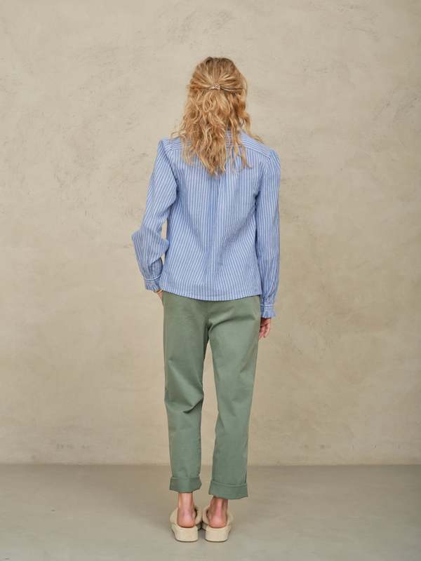 M.A.B.E Chrissie L/S Top - Blue Stripe