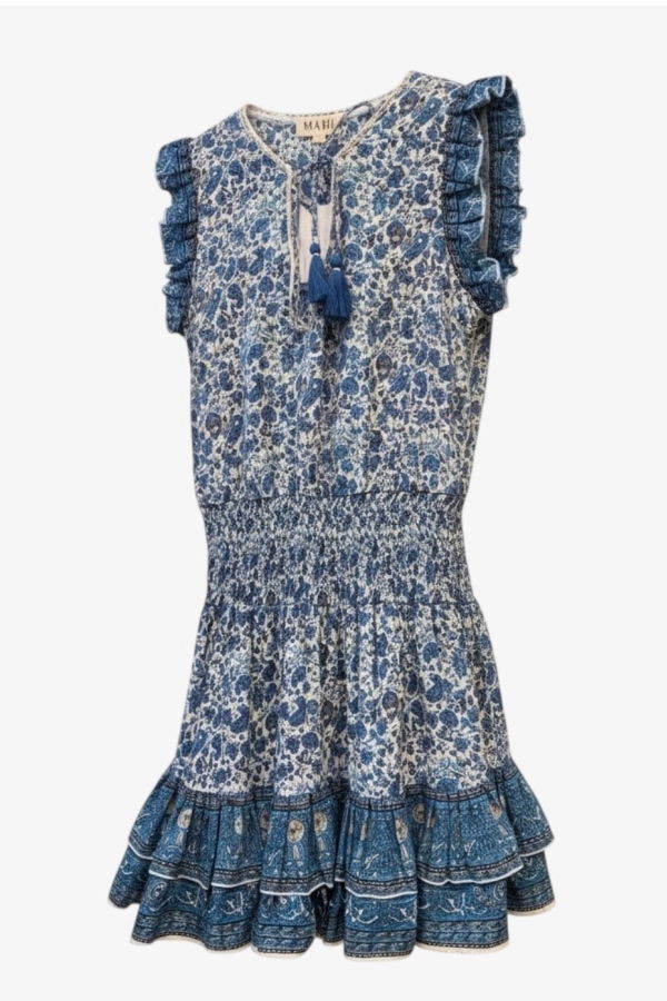 M.A.B.E Esti Print Dress - Blue