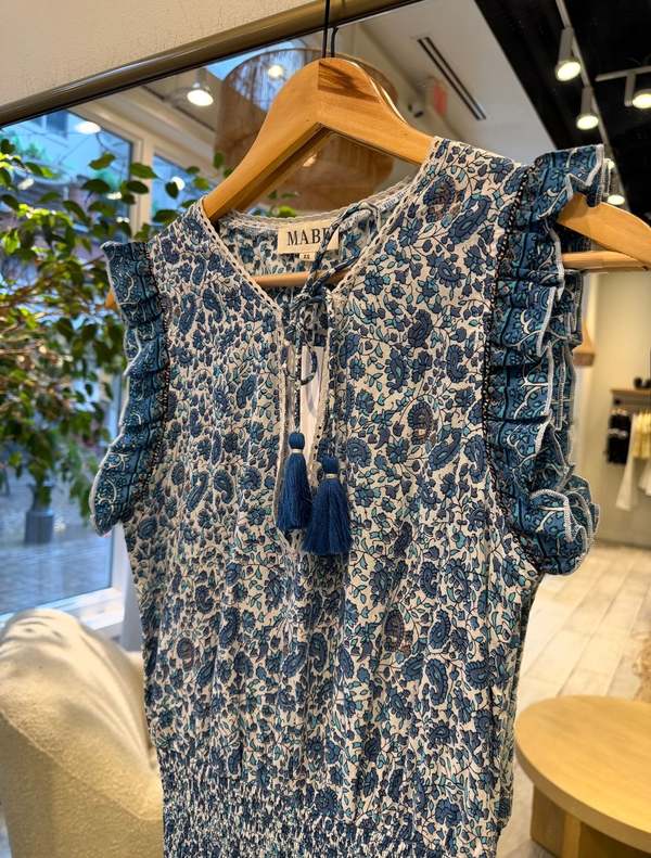 M.A.B.E Esti Print Dress - Blue