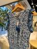 M.A.B.E Esti Print Dress - Blue - Thumbnail 3