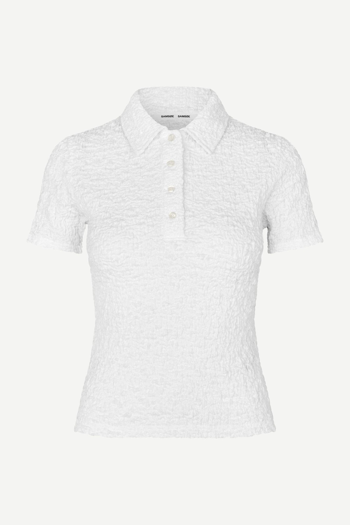 Samsøe Samsøe Sadaisy Polo Top - White - Image 1 of 5