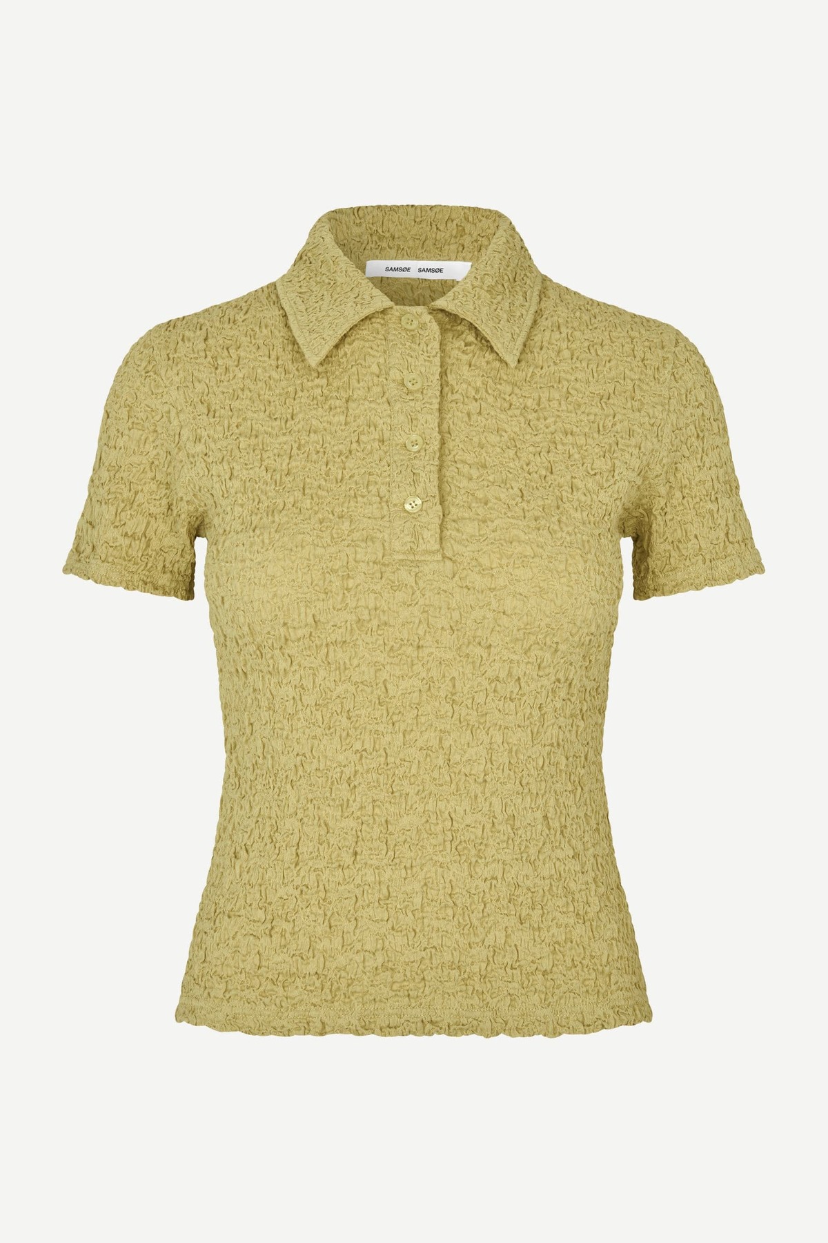 Samsøe Samsøe Sadaisy Polo Top - Sage Green - Image 1 of 5