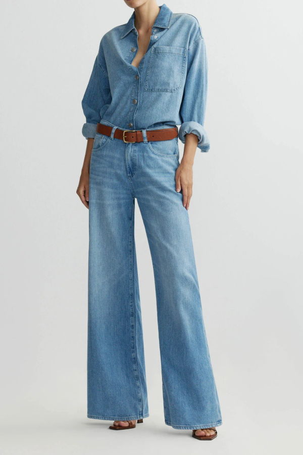DL 1961 Alex Baggy Wide Leg Low Rise 32 Jeans