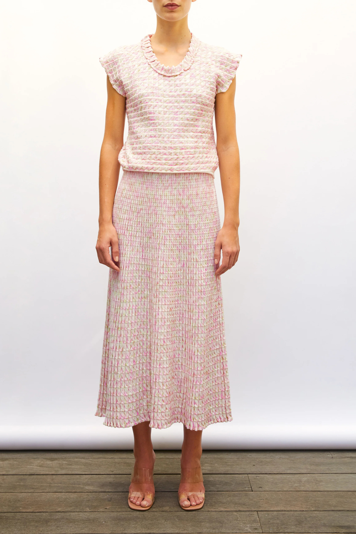 Molli Cocktail Fluid Skirt - Natural/Pink - Image 2 of 4