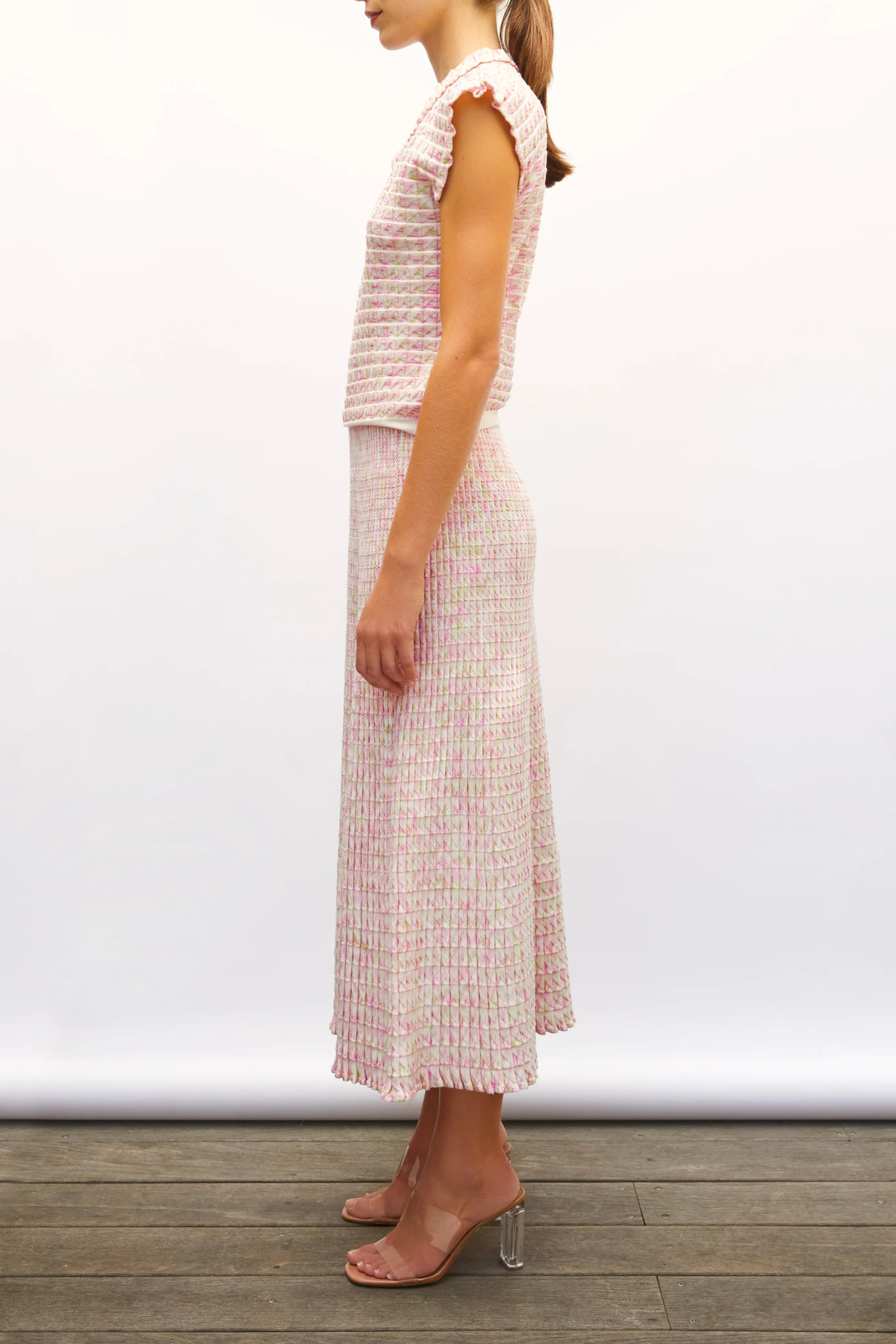 Molli Cocktail Fluid Skirt - Natural/Pink - Image 3 of 4