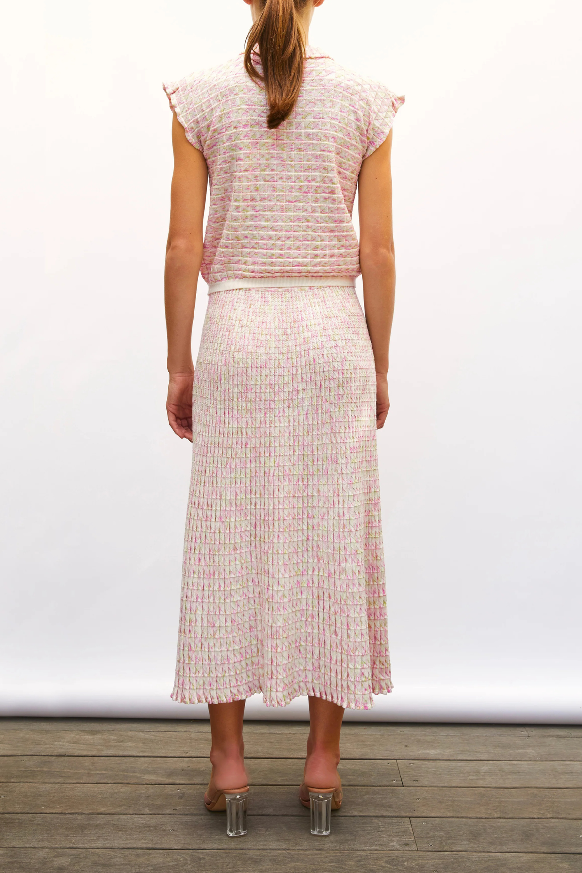 Molli Cocktail Fluid Skirt - Natural/Pink - Image 4 of 4