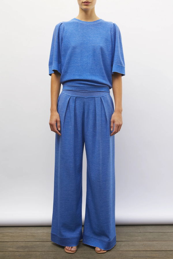 Molli Lauren Fluid Knit Trouser Pants - Royal