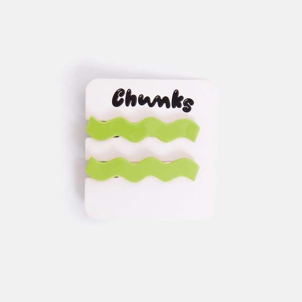 Chunks Lime Allie Clips Hair Clips