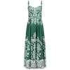 Farm Rio Belt Buckles Maxi Dress - Miranda Dark Green - Thumbnail 1