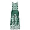 Farm Rio Belt Buckles Maxi Dress - Miranda Dark Green - Thumbnail 2