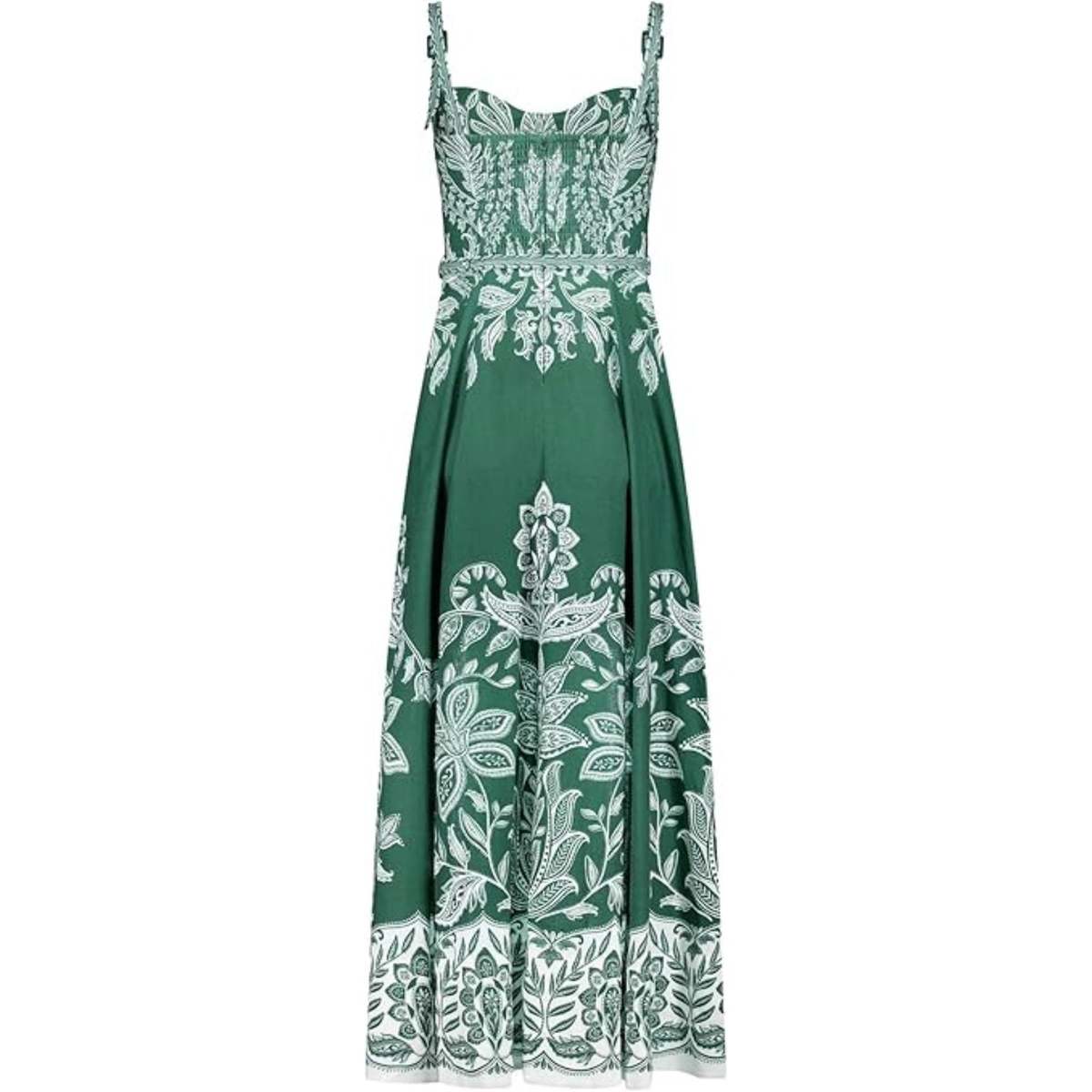 Farm Rio Belt Buckles Maxi Dress - Miranda Dark Green - Image 2 of 2