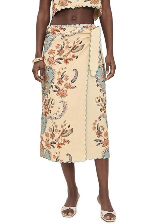 Farm Rio Boho Beauty Butter Midi Skirt - Boho Beauty Butter