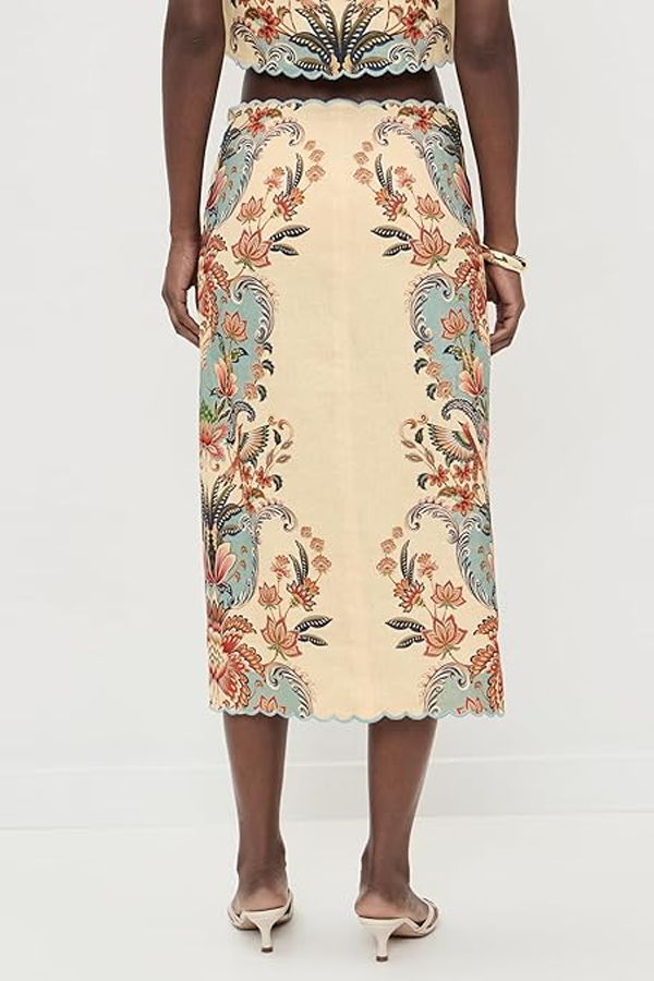 Farm Rio Boho Beauty Butter Midi Skirt - Boho Beauty Butter