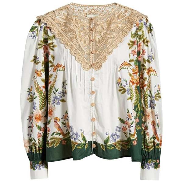 Farm Rio Short Sleeve Blouse - Nature Sand