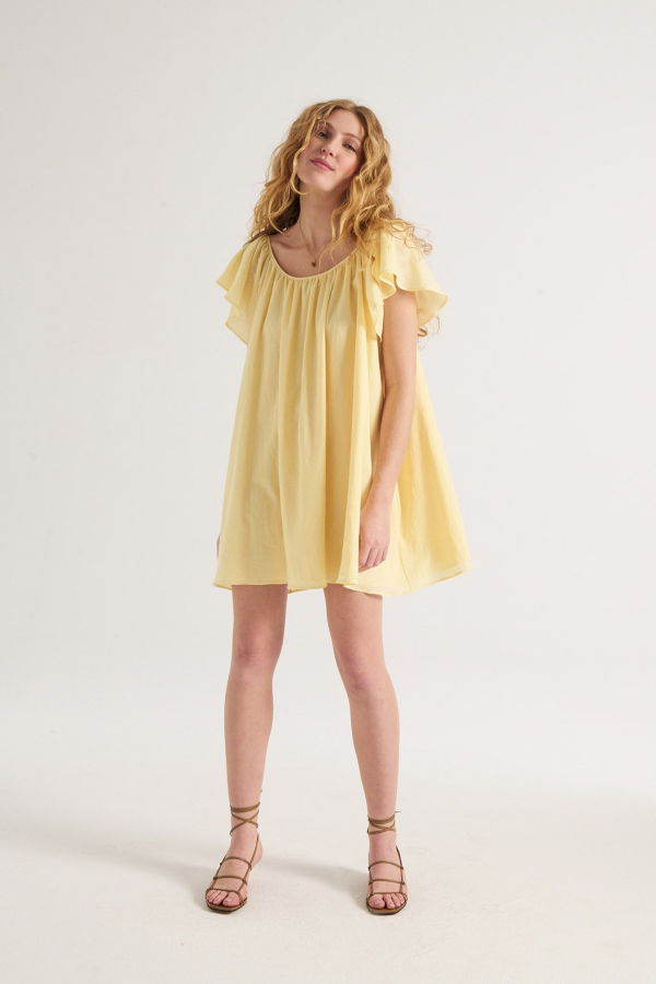 Loup Charmant Dahlia Dress - Lemon
