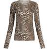 Ganni Leopard Rib Long Sleeve Shirt - Leopard - Thumbnail 1