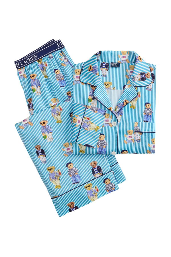 Polo Ralph Lauren Madison Iconic Bear Pajama Set - Aqua Mist