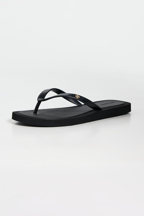 Tory Burch Kira Padded Flip-Flop - Perfect Black/Gold