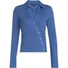 Veronica Beard Brenner Asymmetric Button Top - Blue Coast - Thumbnail 1