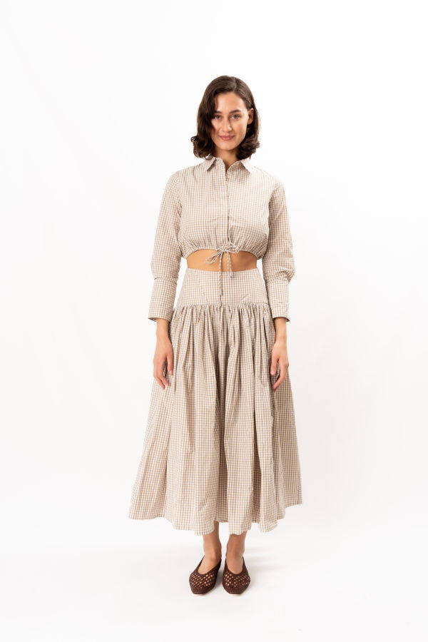 Alexis Havara Skirt - Tan/ White