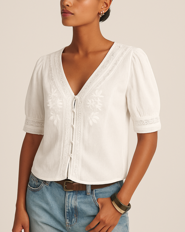 Velvet Mavis Top - White