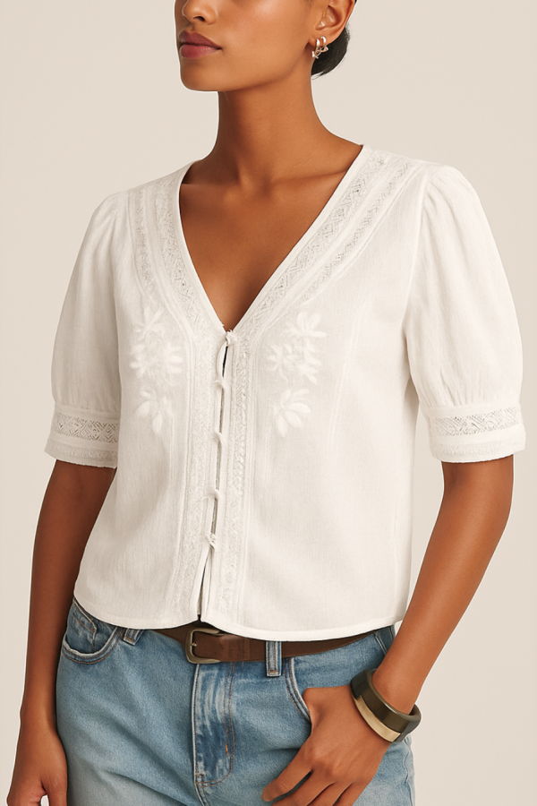Velvet Mavis Top - White